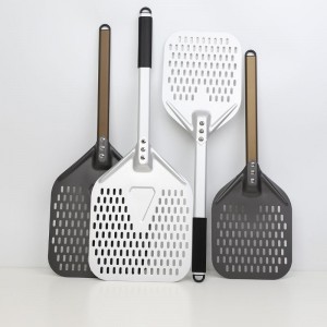 Tay cầm bằngnhôm có thể tháo rời anodized 8 inch 10 inch pulorated pizza peel pizza pizza pizza pizza pizza phụ kiện lònướng